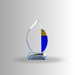 Clear Crystal Trophy with Clear Base