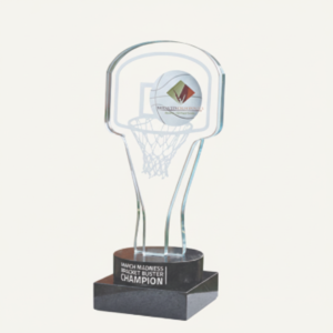 Clear Crystal trophy with engraving