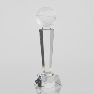 Clear Crystal trophy with engraving