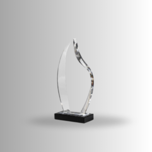 Clear Crystal Trophy with Black Base