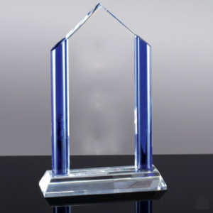 Clear Crystal Trophy with Black Base