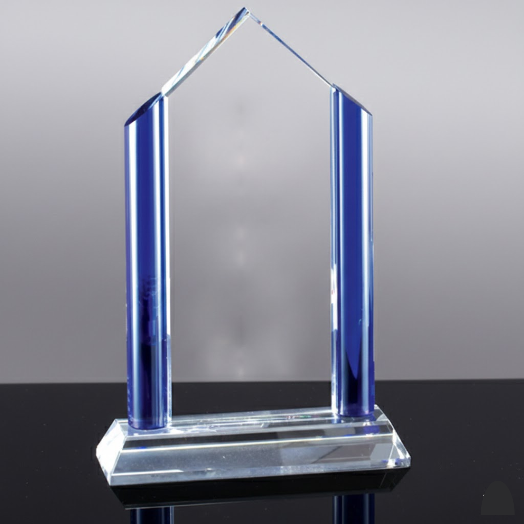 Clear Crystal Trophy with Black Base