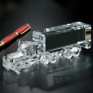 Clear Crystal 3D Truck Trophy