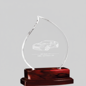 Clear Crystal Trophy with Engraving