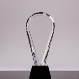 Clear Crystal Trophy with Black Base