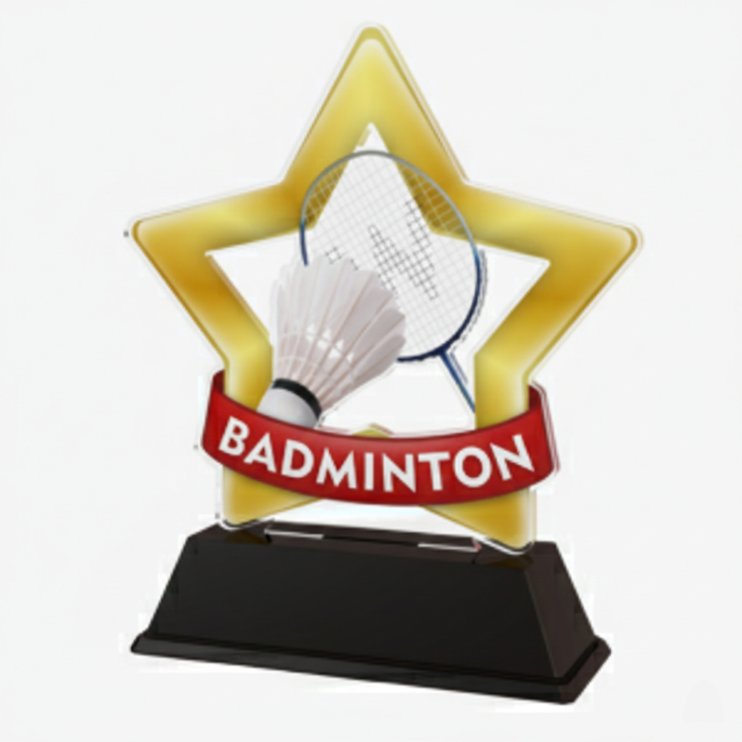 Clear Acrylic Trophy with Engraving with UV printing