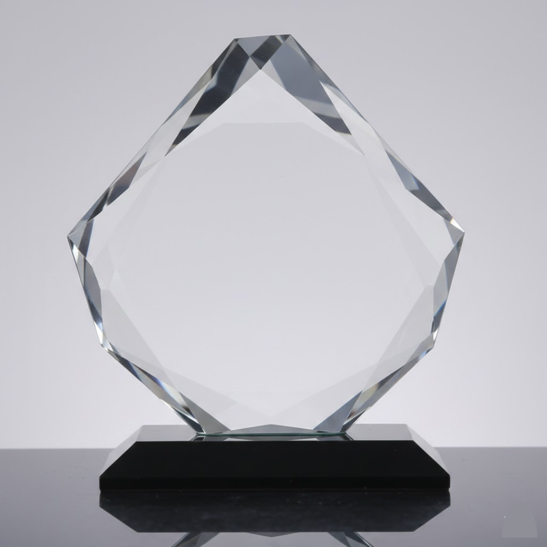 Clear Crystal Trophy with Engraving