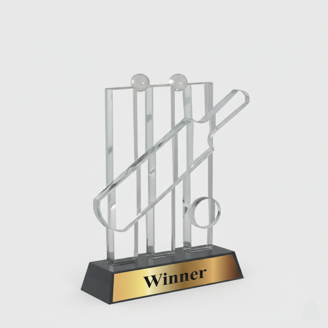 Clear Crystal Trophy with Engraving