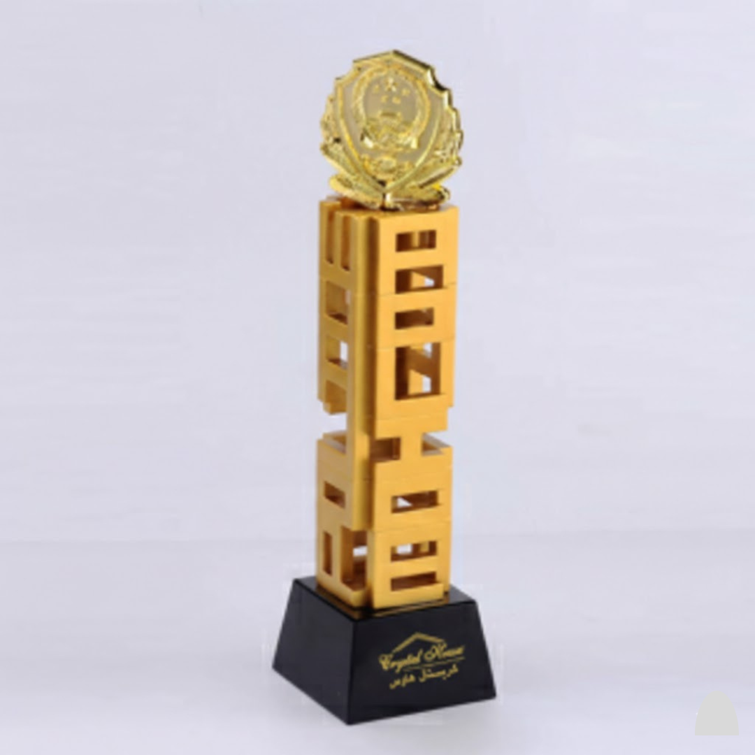 3D Gold Metal Trophy with Engraving