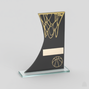 Clear Crystal trophy with engraving