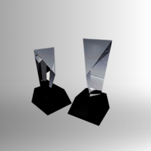 Clear Crystal Trophy with Black Base