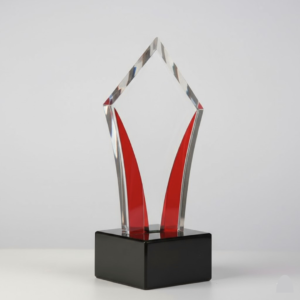 Clear Crystal Trophy with Clear Base