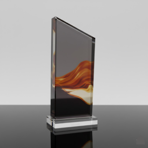 Clear Crystal Trophy with Engraving