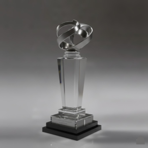 Clear Crystal Trophy with Clear Base