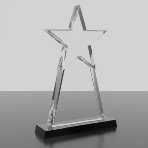 Clear Crystal Trophy with Engraving