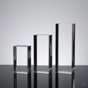 Clear Crystal Trophy with Engraving and UV printing