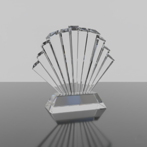 Clear Crystal Trophy with Engraving and UV Printing