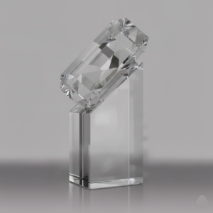 Clear Crystal Trophy with Engraving and UV Printing