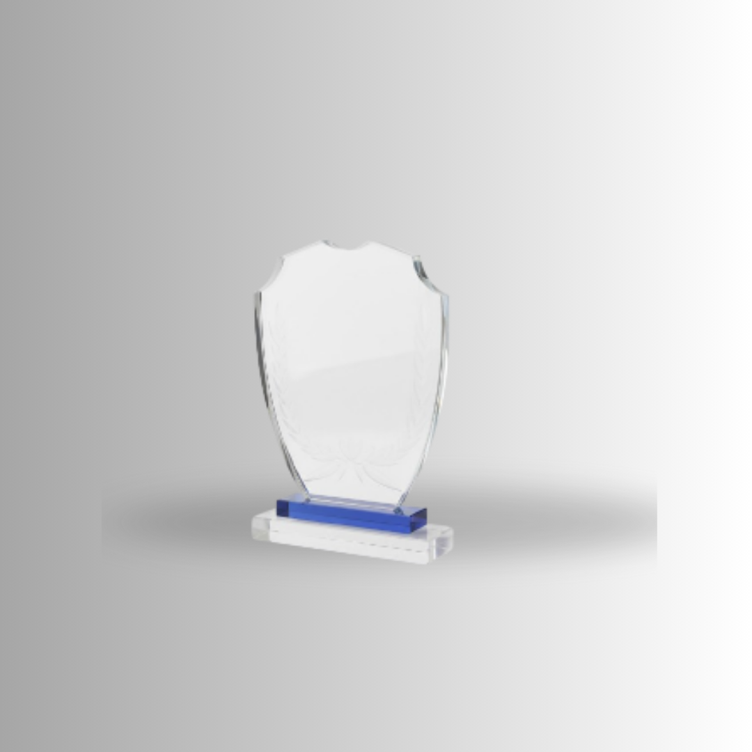 Clear Crystal Trophy with Clear Base