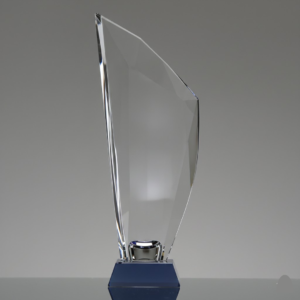 Clear Crystal Trophy with marble Base