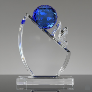 Clear Crystal Trophy with UV Printing