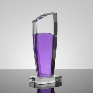 Clear Crystal Trophy with UV Printing