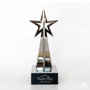 Gold Metal Trophy with Engraving and UVP