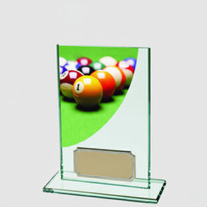 Clear Crystal and Metal Trophy with Engraving