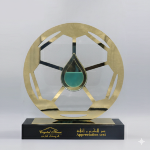 Gold Metal Trophy with Crystal Base