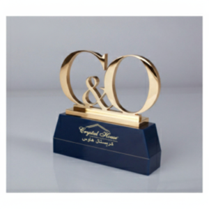 Gold Metal Trophy with Crystal Base