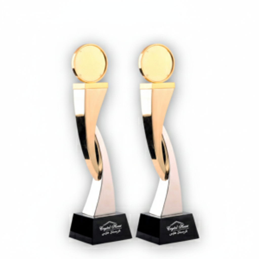 3D Metal Trophy with Black Base