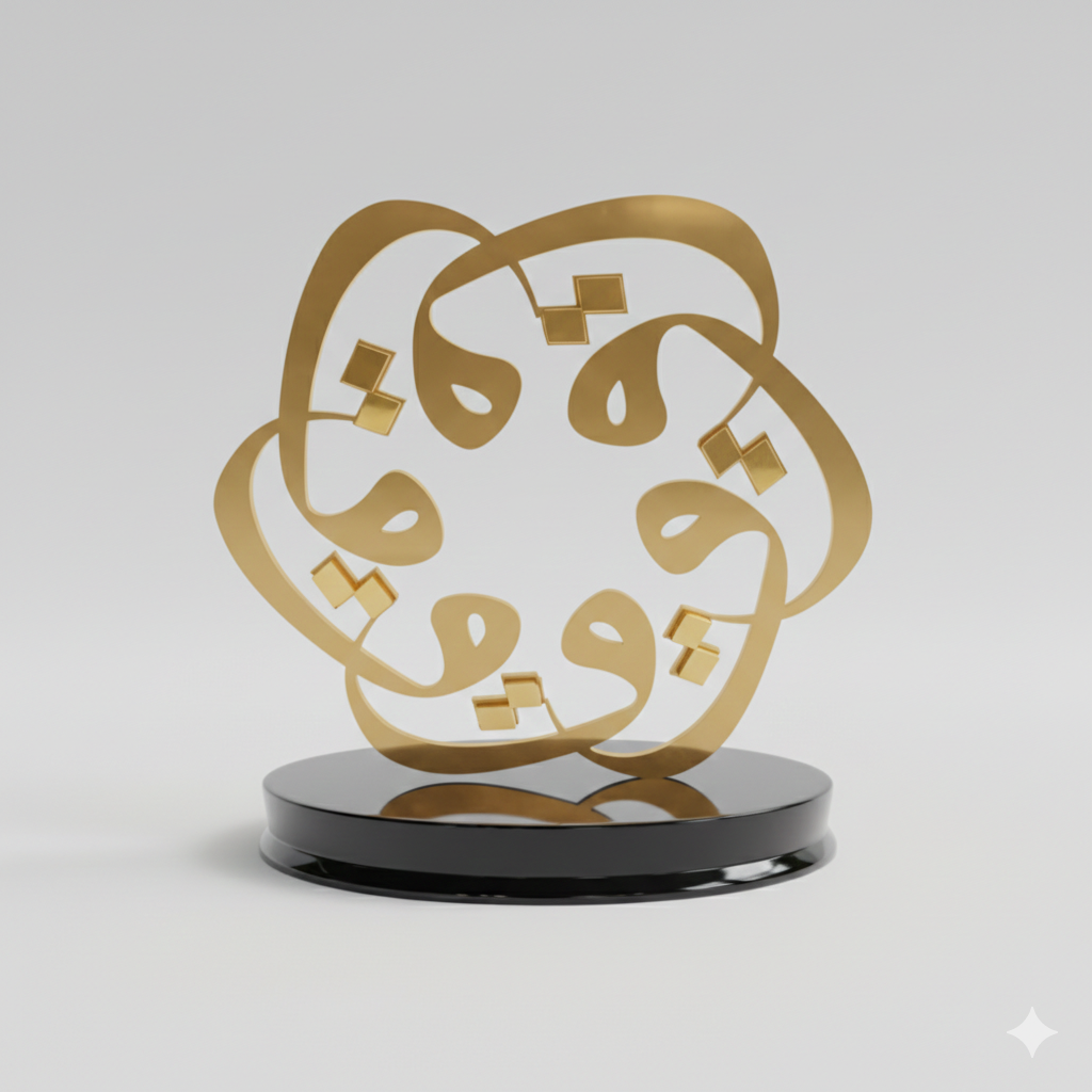 Gold Metal Trophy with Crystal Base