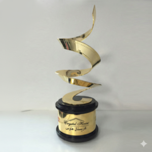 Gold Metal Trophy with Crystal Base