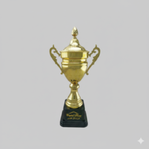 Gold Metal Trophy with Crystal Base