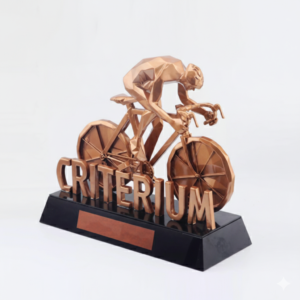 3D Metal Trophy with Black Base