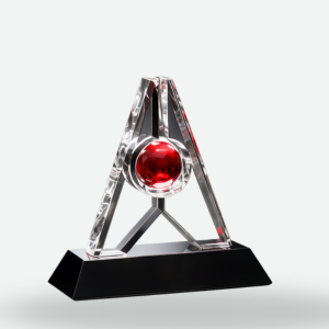 Clear Crystal Trophy with Black Base