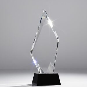 Clear Crystal Trophy with Black Base