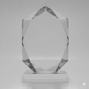 Clear Crystal Trophy with Clear Base